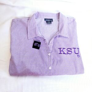 KANSAS STATE UNIVERSITY brand" The Wild Cat Cutie" Embroidered button-down shirt